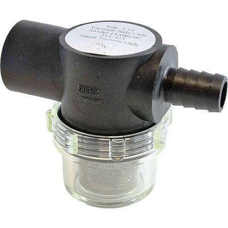 SHURFLO PENTAIR SHURFLO 255-323 Twist-On Water Strainer, 1/2" Barb Inlet, 1/2" NPSM Outlet - Outdoor Depot