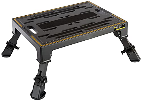Stromberg Carlson 19? x 14? Adjustable RV Platform Step, Heavy Duty Cast Aluminum, Portable Step Stool for Travel Trailers, Trucks, Adjusts 7-3/16? to 8-9/16?, 1000 lbs Capacity, Rubber Feet