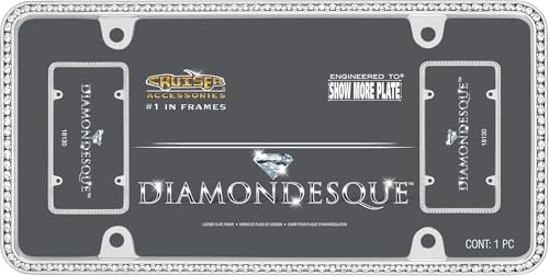 Cruiser Accessories Cruiser Accessories 18130 Diamondesque License Plate Frame, Chrome/Clear - Outdoor Depot