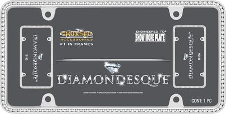 Cruiser Accessories Cruiser Accessories 18130 Diamondesque License Plate Frame, Chrome/Clear - Outdoor Depot