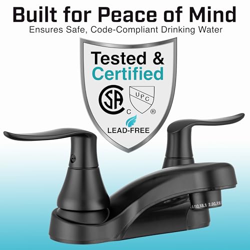 Dura Faucet Dura Faucet DF-PL700LH-MB RV Bathroom Faucet with Winged Levers (Matte Black) - Outdoor Depot