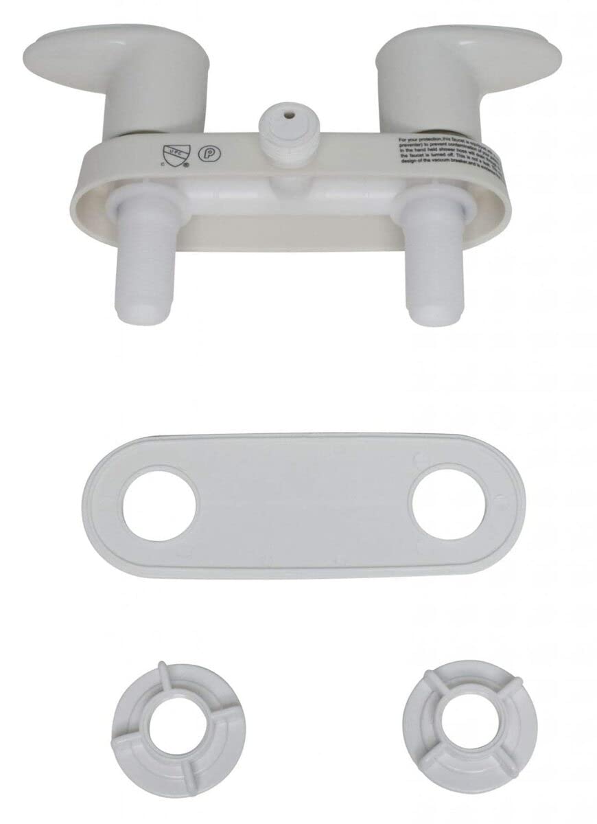 Dura Faucet Dura Faucet DF-PK600A-CP RV Kitchen Sink Faucet with Crystal Acrylic Knobs (Chrome) - Outdoor Depot