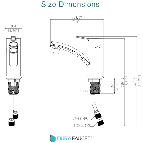 Dura Faucet Dura Faucet (DF-PL200M-MB) RV Streamline Single Lever Lavatory Faucet – Matte Black, 1-Hole - Outdoor Depot