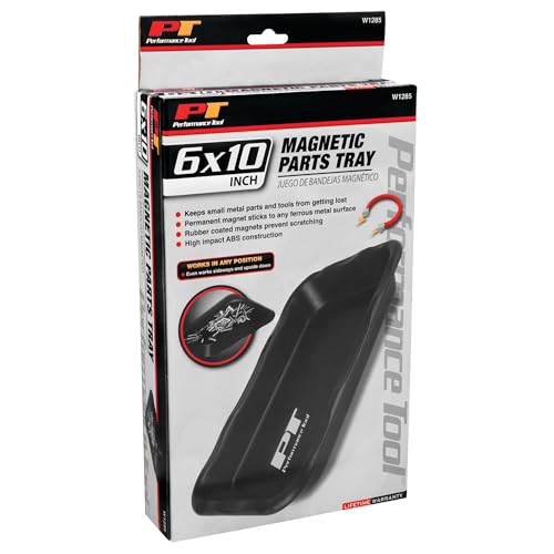 Performance Tool Performance Tool W1285 Large Magnetic Nut & Bolt Tray for Garages and Workshops, Black, - Outdoor Depot