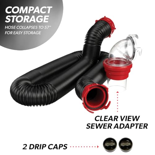 Valterra Valterra 15-Foot Dominator RV Sewer Hose Kit, Universal Sewer Hose for RV Camper, Includes 15-Foot - Outdoor Depot