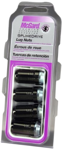 McGard 65315BK SplineDrive Black Cone Seat Lug Nuts (M14 x 1.5 Thread Size) Set of 4