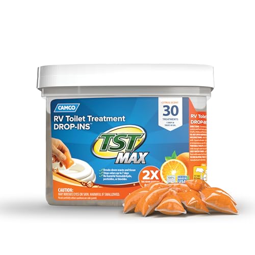 Camco Camco TST MAX RV Toilet Treatment Drop-INs - Control Unwanted Odors & Break Down Waste and Tissue - - Outdoor Depot