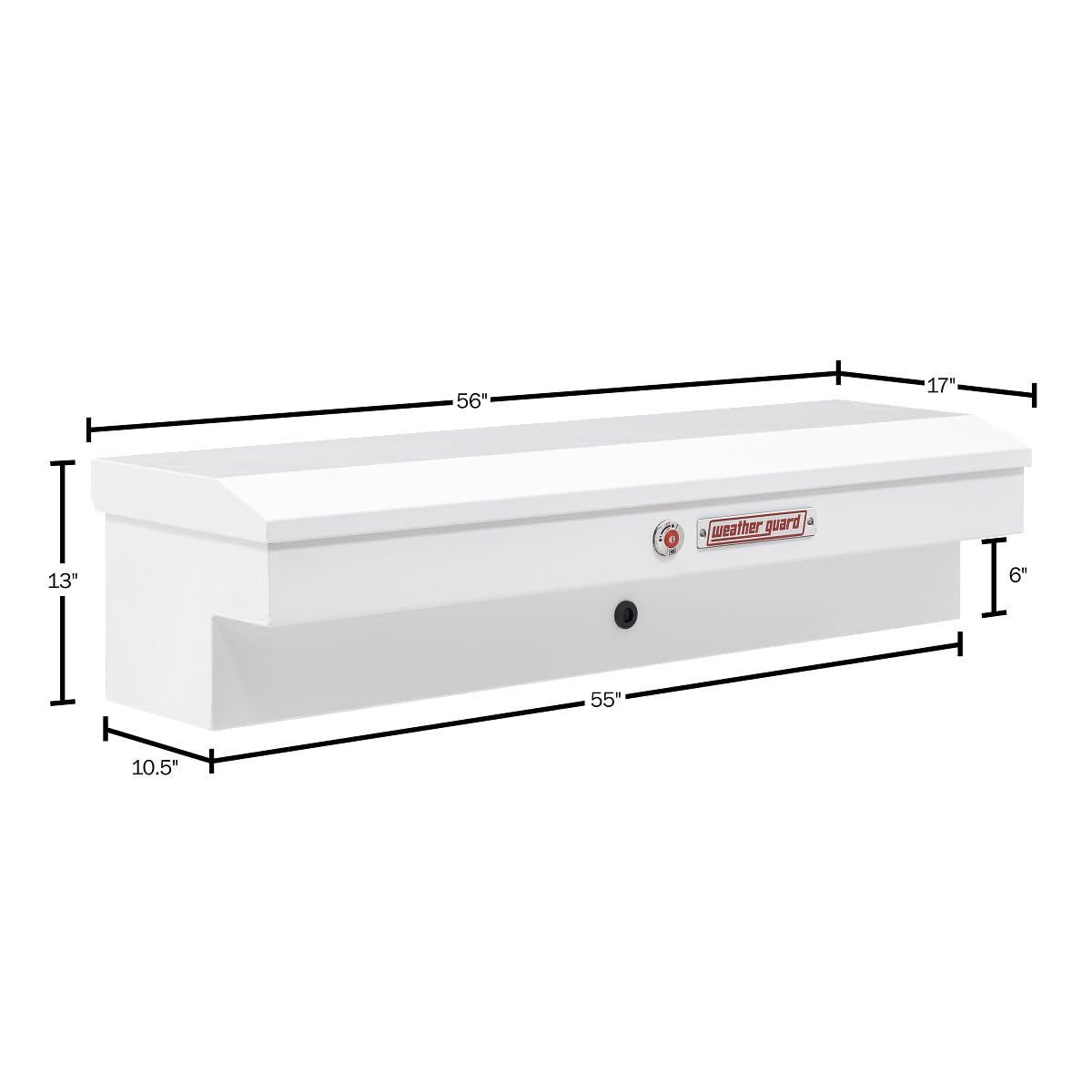 Weather Guard Model 175-3-04 56in Lo-Side Box, Steel, White, 4.0 cu ft - Outdoor Depot
