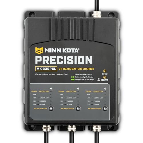 Minn Kota Minn Kota Precision MK-330PCL On-Board Marine Battery Charger – 3 Banks, 10 Amps Each - Outdoor Depot