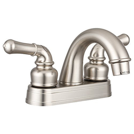 Dura Faucet Dura Faucet DF-PL620C-SN RV Bathroom Sink Faucet - Smooth Turning 2-Lever (Brushed Satin Nickel) - Outdoor Depot