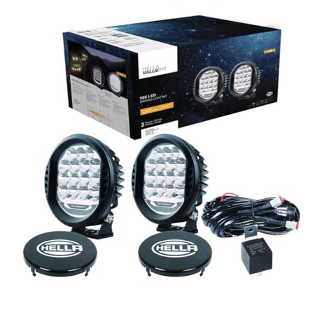 Hella Hella ValueFit 500 LED Series - LED Driving Lamp Kit – Universal Off-Road Light for Pickup Trucks, - Outdoor Depot
