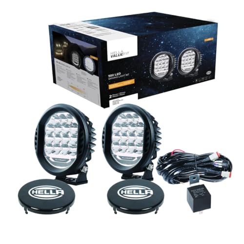 Hella Hella ValueFit 500 LED Series - LED Driving Lamp Kit – Universal Off-Road Light for Pickup Trucks, - Outdoor Depot