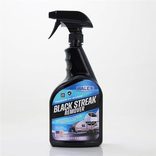 Walex Premium RV/Marine Black Streak Remover - Powerful Exterior Cleaner for RVs, Campers, and Boats, Restores Original Shine, Removes Tough Stains & Scuff Marks, Easy Application, 32 oz