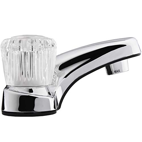 Dura Faucet Dura Faucet DF-PL700A-CP RV Bathroom Sink Faucet with Clear Acrylic Knobs - 2-Handle (Chrome) - Outdoor Depot