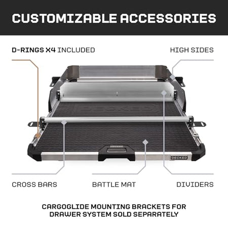 DECKED CargoGlide Truck Bed Slide – 1500 lb Capacity, 75% Extension – Heavy-Duty Pickup Cargo Slide for Easy - Outdoor Depot