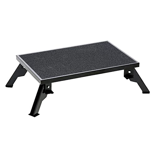 Stromberg Carlson 24? x 16? Adjustable RV Platform Step, Heavy-Duty Rust-Resistant Steel, Portable Step Stool for Campers, 4? and 8? Height, 300 lbs Capacity, Non-Skid Surface & Folding Legs