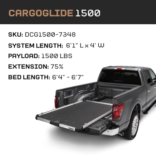 DECKED CargoGlide Truck Bed Slide – 1500 lb Capacity, 75% Extension – Heavy-Duty Pickup Cargo Slide for Easy - Outdoor Depot