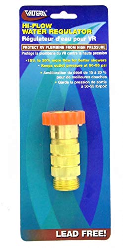Valterra Valterra RV Hi-Flow Water Regulator, Lead-Free Brass Hi-Flow Water Regulator for Camper, Trailer, - Outdoor Depot
