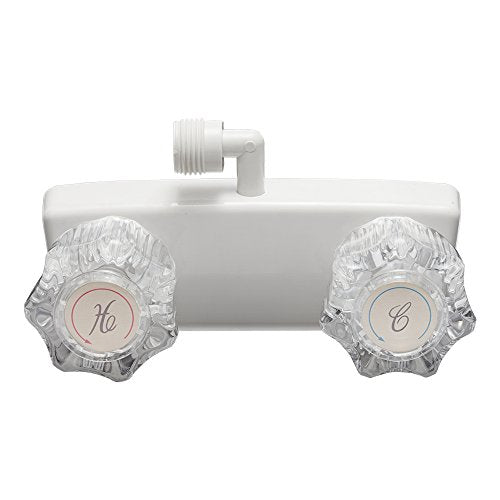 Dura Faucet Dura Faucet DF-SA100A1-WT RV Shower Faucet Valve Diverter with 2-Knobs for Exterior Shower Boxes - Outdoor Depot
