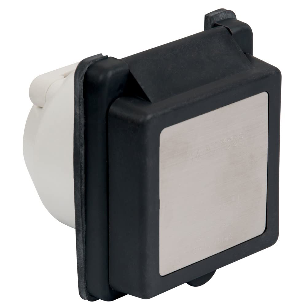 Marinco Park Power 301ELRV.BLK Easy Lock Standard RV Power Inlet, 30A,125V, Black - Outdoor Depot