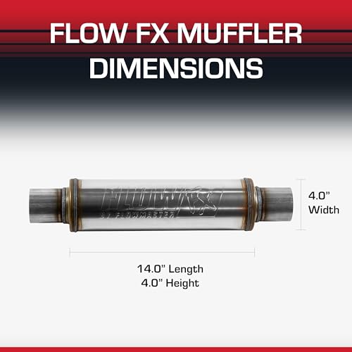 Flowmaster Flowmaster Flow FX Chambered Muffler – 2.50” Center In / 2.50” Center Out – Round Body – Moderate - Outdoor Depot