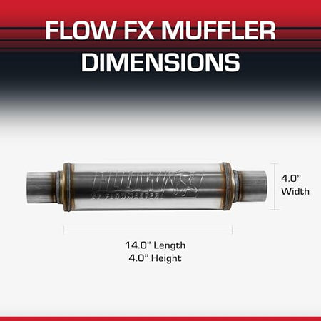 Flowmaster Flowmaster Flow FX Chambered Muffler – 2.50” Center In / 2.50” Center Out – Round Body – Moderate - Outdoor Depot
