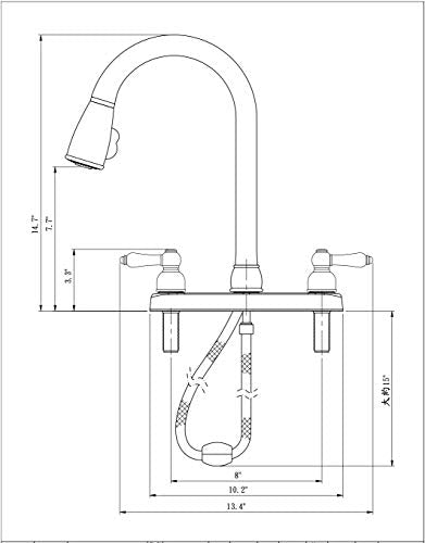 Dura Faucet Dura Faucet DF-PK350L-CP Non-Metallic Dual Lever Pull-Down Rv Kitchen Faucet - Chrome Polished - Outdoor Depot