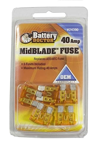 WirthCo 24390 Battery Doctor 40 Amp MidBlade Fuse, 5 Pack