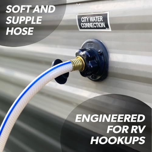 Valterra Valterra W01-6300 AquaFresh High Pressure Drinking Water Hose - 5/8" x 25', White - Outdoor Depot