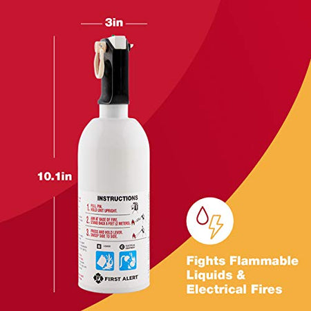 First Alert FIRST ALERT KITCHEN5 Fire Extinguisher, KFE2S5, UL RATED 5-B:C, White, 1-Pack - Outdoor Depot