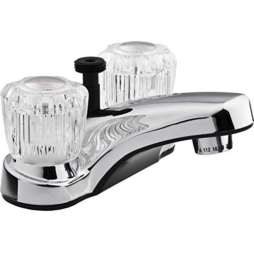 Dura Faucet Dura Faucet DF-PL720A-CP RV Bathroom Faucet with Crystal Acrylic Knobs and Shower Hose Diverter - Outdoor Depot