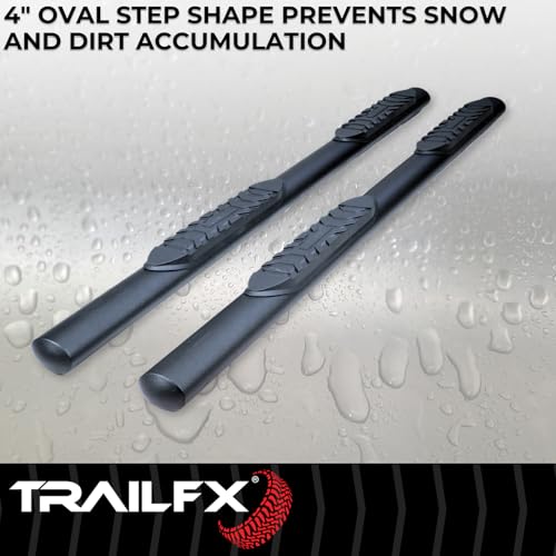 Trailfx TrailFX Nerf Bar Fits 2024-2025 Toyota Tacoma Double Cab 4 Inch Oval Straight with Step Pads Rocker - Outdoor Depot