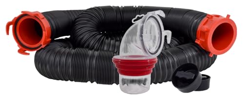 Valterra Valterra 15-Foot Dominator RV Sewer Hose Kit, Universal Sewer Hose for RV Camper, Includes 15-Foot - Outdoor Depot