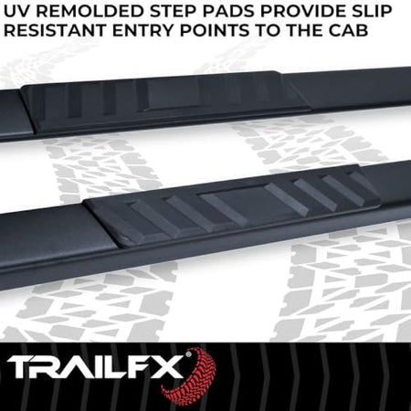 Trailfx Trailfx Side Step Bars Fits 2015–2025 Ford F-150 4 InchTrapezoid Straight Side Steps with Step Pads - Outdoor Depot