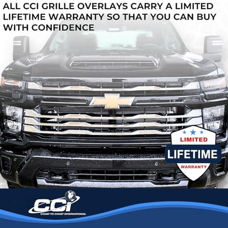 Coast to Coast International CCI Grille Insert GI208, Tape-On Overlay, 4 Piece, Chrome Plated, ABS Plastic, - Outdoor Depot