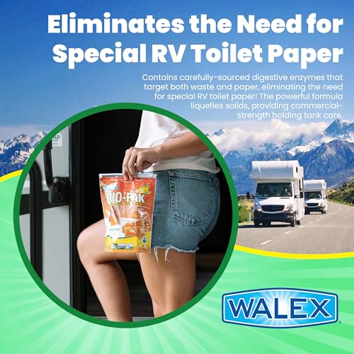 Walex Walex Bio-Pak Black Holding Tank Deodorizer & Waste Digester Drop-Ins - Advanced Enzyme Formula for - Outdoor Depot