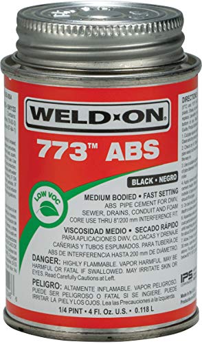 IPS Weld-On 10246 773 ABS Medium-Bodied High Strength Solvent Cement - Fast Setting and Low-VOC, Black, 1/4 - Outdoor Depot