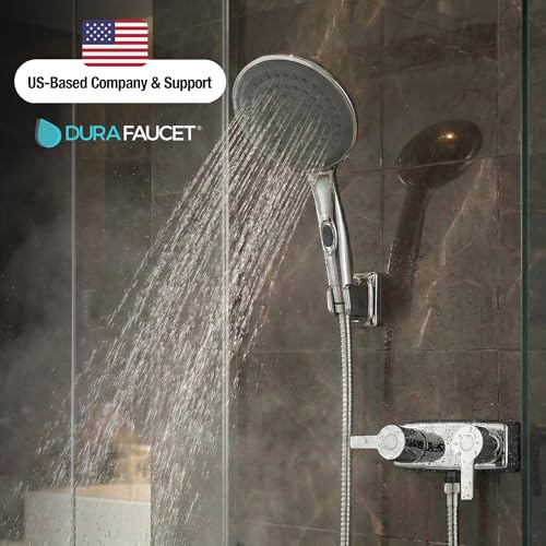 Dura Faucet Dura Faucet (DF-SA100M-CP) Modern RV Shower Faucet Valve Diverter – Chrome, Dual Lever Handles, - Outdoor Depot