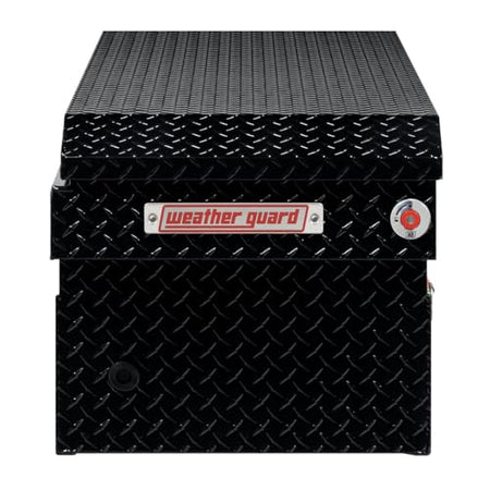 Weather Guard Weather Guard Model 127-5-04 Saddle Box, Aluminum, Full Standard, Gloss Black, 11.0 cu ft - Outdoor Depot