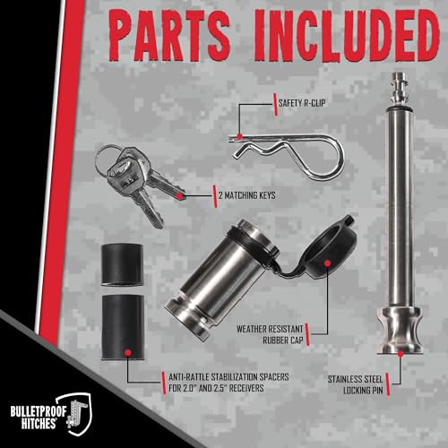 BulletProof Hitches BulletProof Hitches - 5/8" Trailer Hitch Locking Pin - Universal Fit, Stainless Steel, - Outdoor Depot