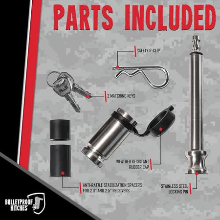 BulletProof Hitches BulletProof Hitches - 5/8" Trailer Hitch Locking Pin - Universal Fit, Stainless Steel, - Outdoor Depot