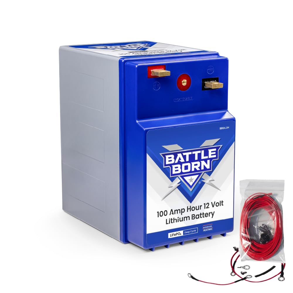 Battle Born Batteries 100Ah 12V GC2 Heated Lithium-Ion (LiFePO4) RV, Marine, Solar, & Off Grid Battery - - Outdoor-Depot.us