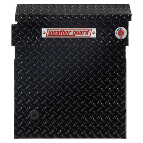 Weather Guard Weather Guard Model 123-5-04 Saddle Box, Aluminum, Full Deep, Gloss Black, 15.0 cu ft - Outdoor Depot