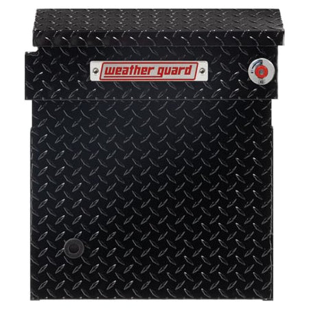 Weather Guard Weather Guard Model 123-5-04 Saddle Box, Aluminum, Full Deep, Gloss Black, 15.0 cu ft - Outdoor Depot