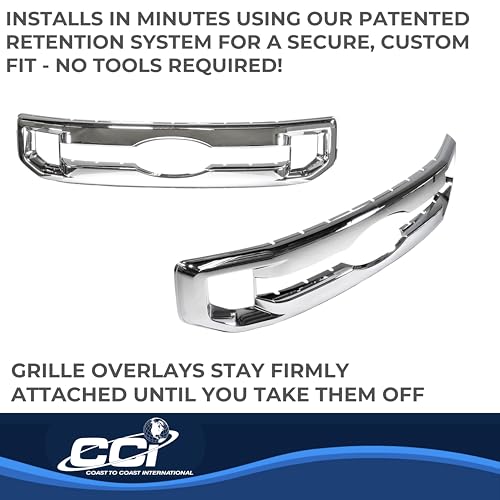 Coast to Coast International CCI Grille Insert GI174, Overlay, Bar Style, 1 Piece, Chrome Plated, ABS - Outdoor Depot