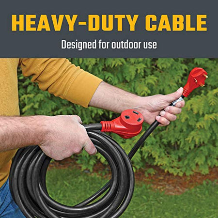 Valterra Valterra A10-3025EH Mighty Cord RV 30-Amp Extension Cord, 25 ft., Red - Outdoor Depot