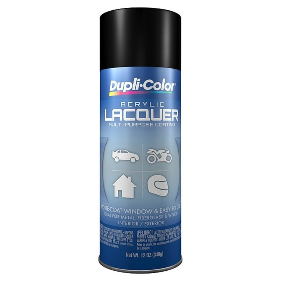 VHT EDAL1608 Dupli-Color Multi-Purpose Lacquer, Semi-Gloss, Black, 12 oz Engine & Performance