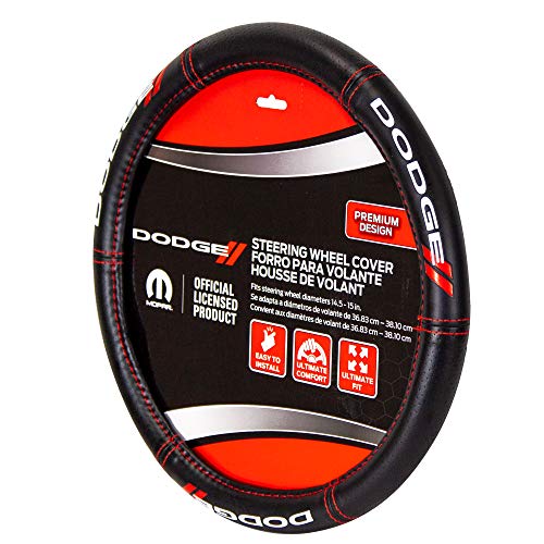 Plasticolor Plasticolor 006694R01 Dodge // Deluxe High Contrast Stitching Premium Steering Wheel Cover for - Outdoor Depot