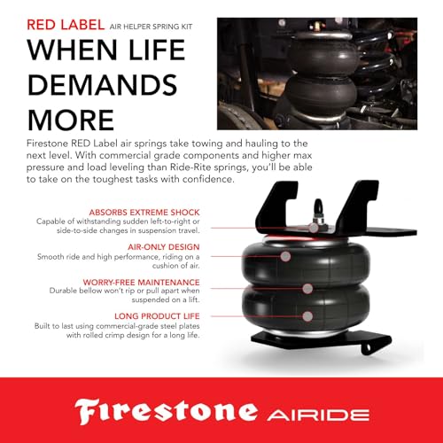 Airide Firestone Airide 2716 RED Label Extreme Duty Rear Air Spring Kit fits 2017-2025 Ford F250 F350 F450 - Outdoor Depot