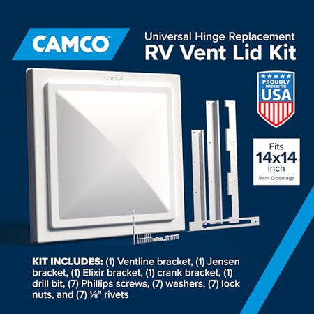 Camco Camco Universal RV Roof Vent Replacement Kit — Fits Standard 14" x 14" Vent Openings – Works with - Outdoor Depot